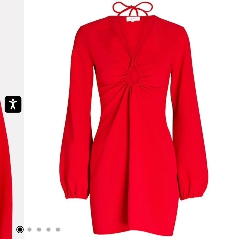 NWOT A.L.C. Womens Leslie Red Cut-Out Plunge Party Mini Dress sz 4 - Image 4