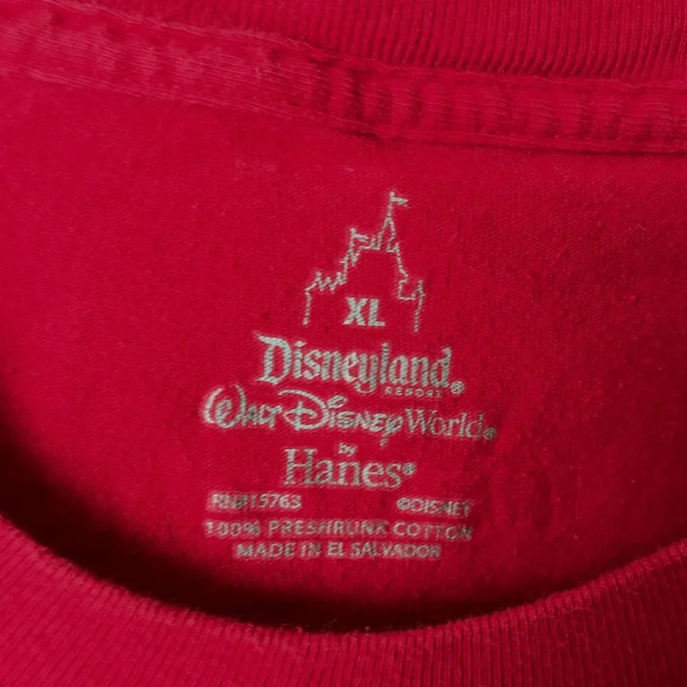 2012 Walt Disney World T Shirt Red XL Extra Large Mickey Mouse Characters Solid - Image 4
