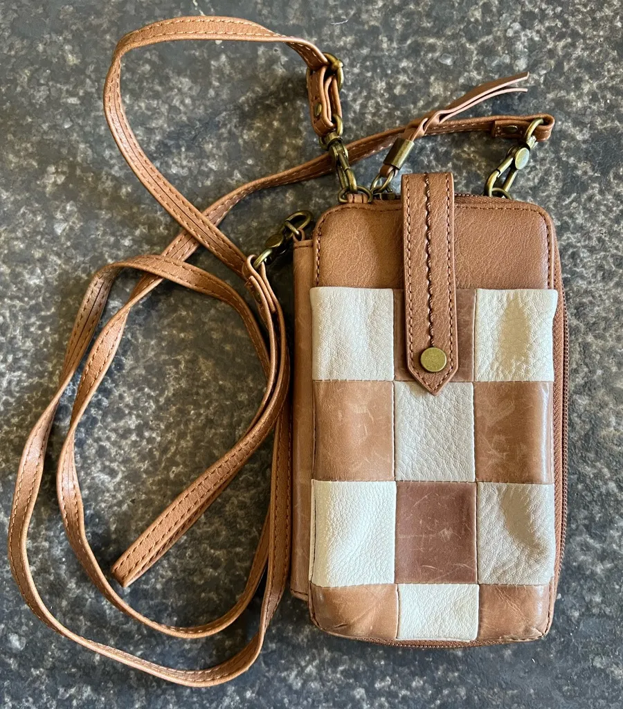 The Sak Silverlake Leather Smartphone Crossbody Embossed Checkered - Image 1