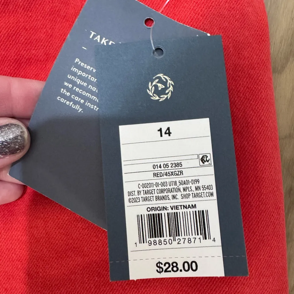 Universal Thread Women's Red Sailor Wide leg jeans- size 14 - Image 5