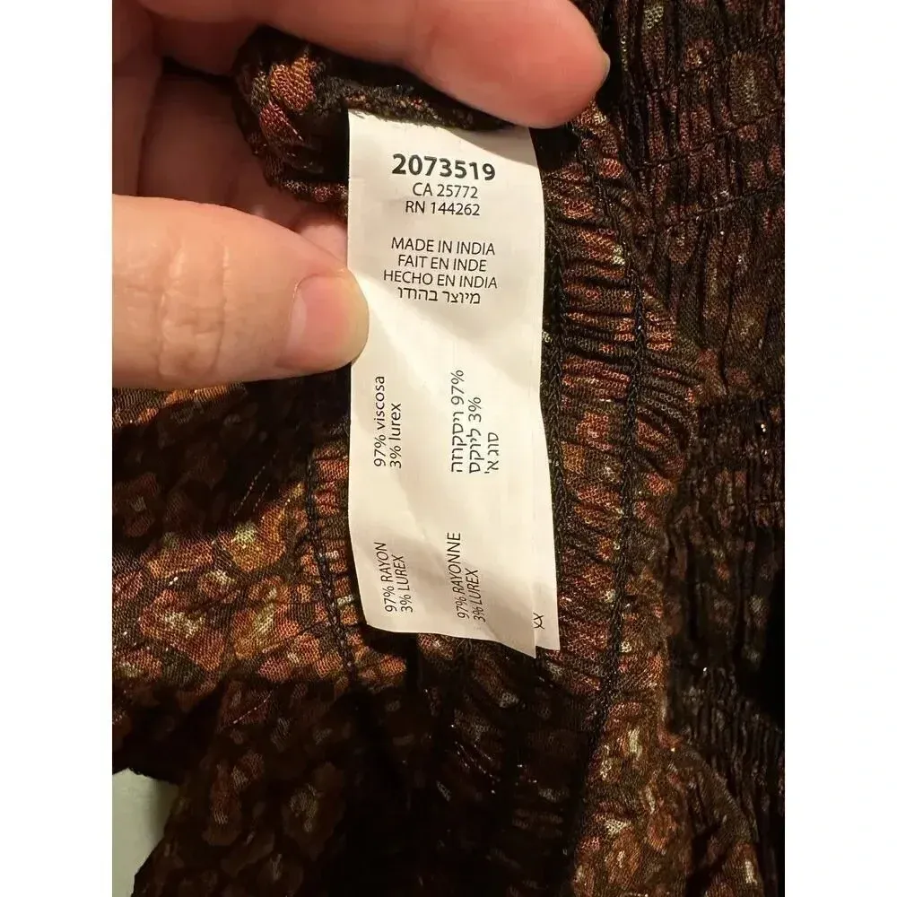 NWT‎ Dex Plus Smocked Bubble Long Sleeve Top Brown Size 12 - Image 5