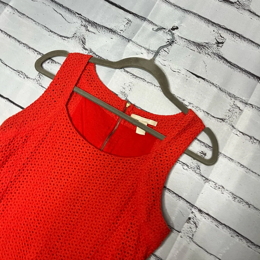 Banana Republic Orange Knit Tank Top Size 6 Full Back Zip Silhouette Y2K Travel - Image 7