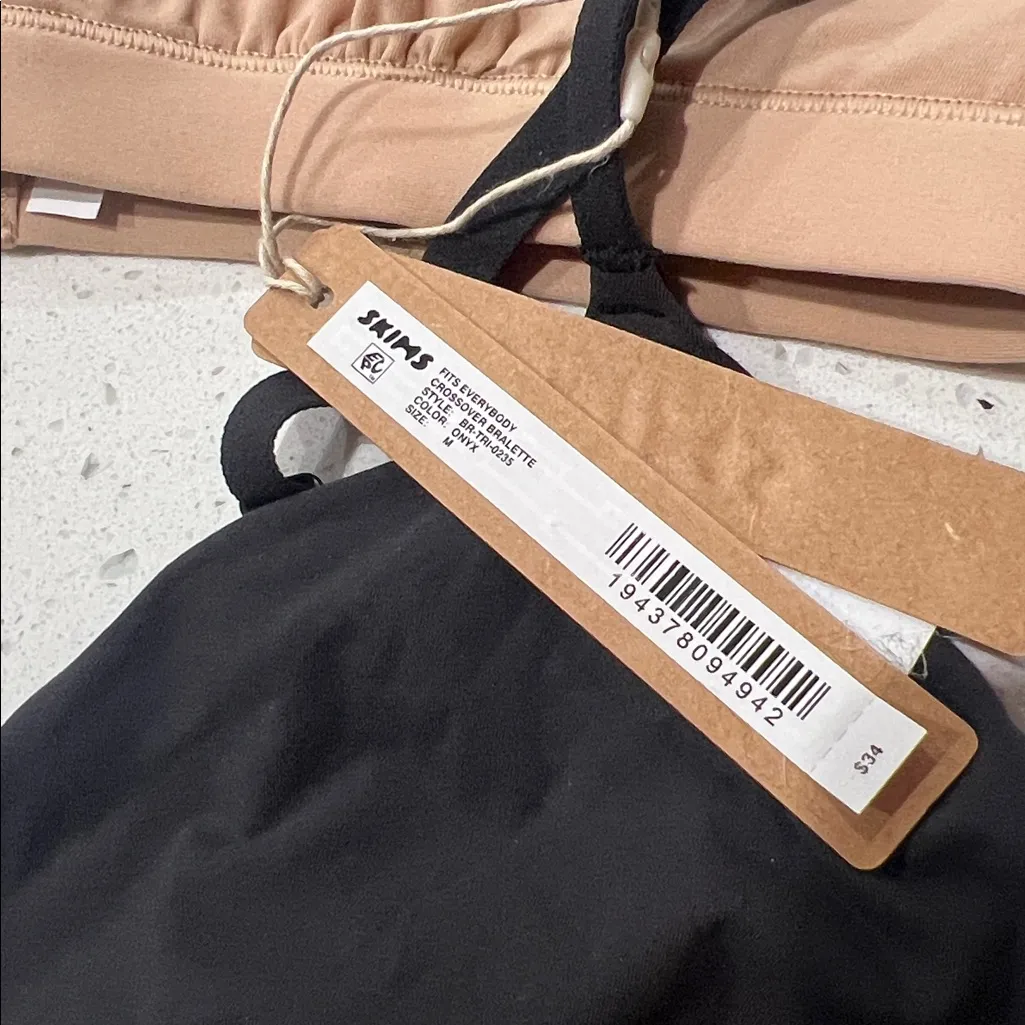 NWT Skims Crossover Bralette Onyx & Clay Medium bundle - Image 2