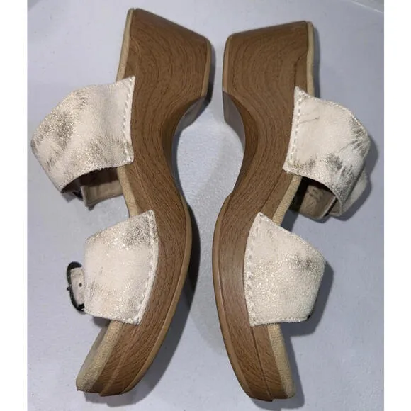 Dansko Shimmer Business Casual Metallic Preppy Leather Clogs Black Shoes 40 US 9 - Image 2