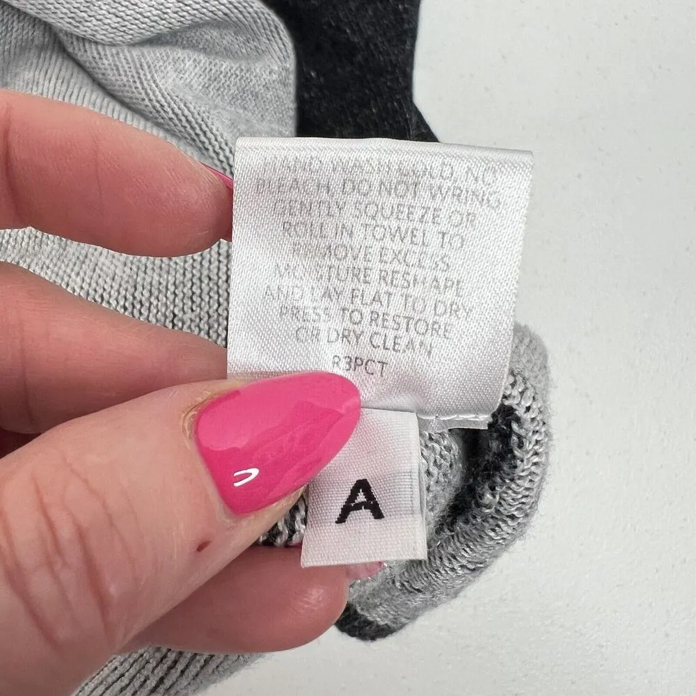 Eileen Fisher Size M Plaited Organic Cotton & Tencel Pullover Grey High Low Knit - Image 10