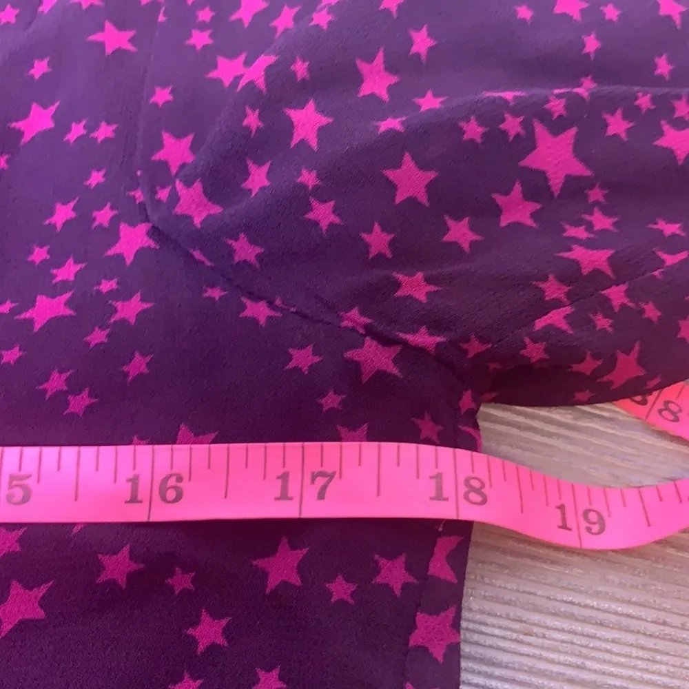 Boden starry night tie front blouse star print Size 6 - Image 5