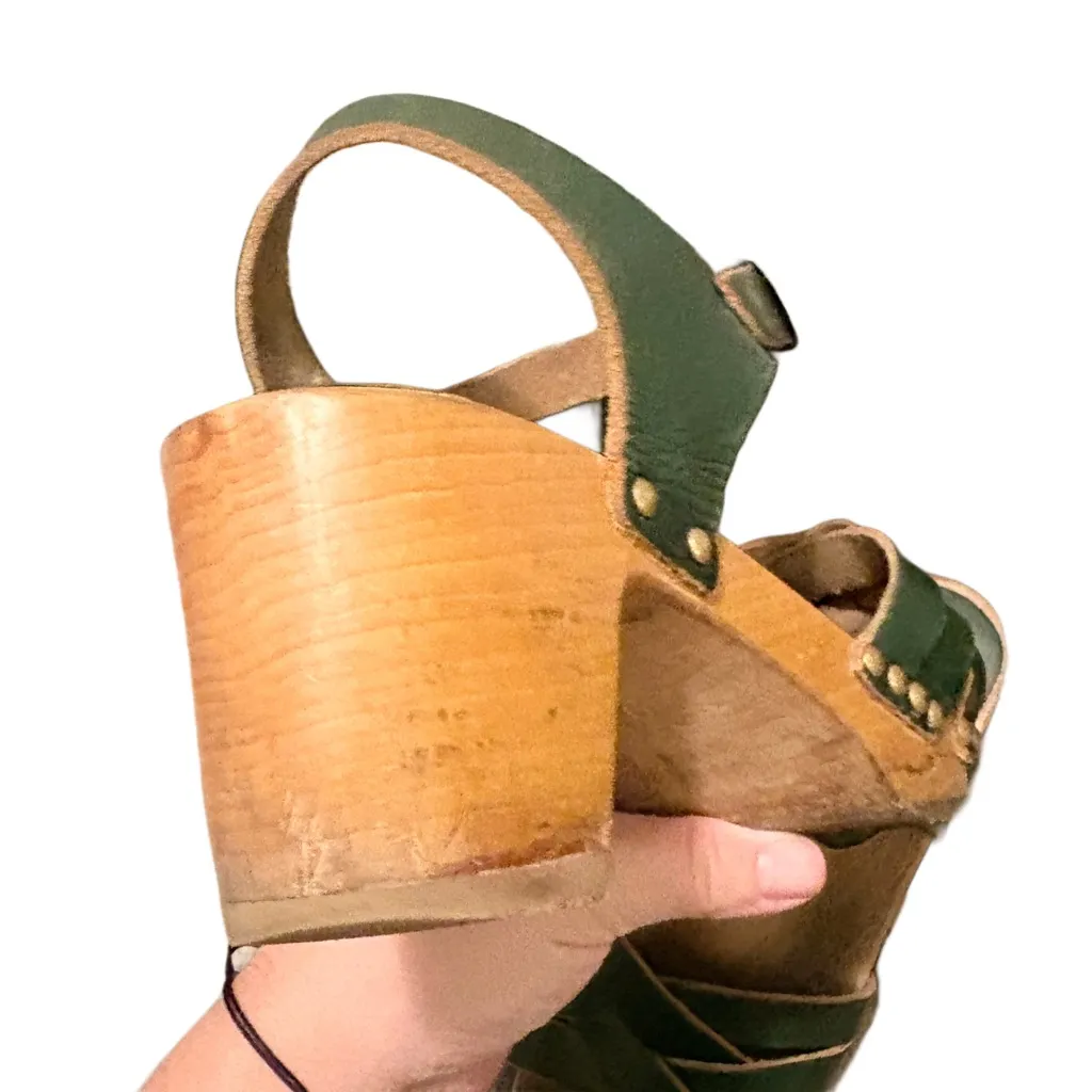 BASABO Women’s French Emerald Green Strappy Clogs previously worn size 9 - Image 10