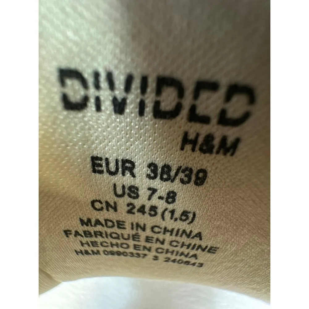 Divided  Cream Slides Platform Rubber Sole Padded Upper Womens 7-8 - Image 7