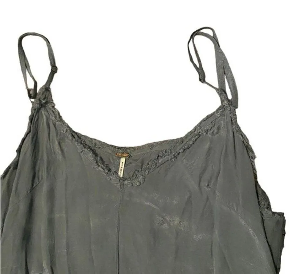 Free People green slip spaghetti strap mini dress - Image 4