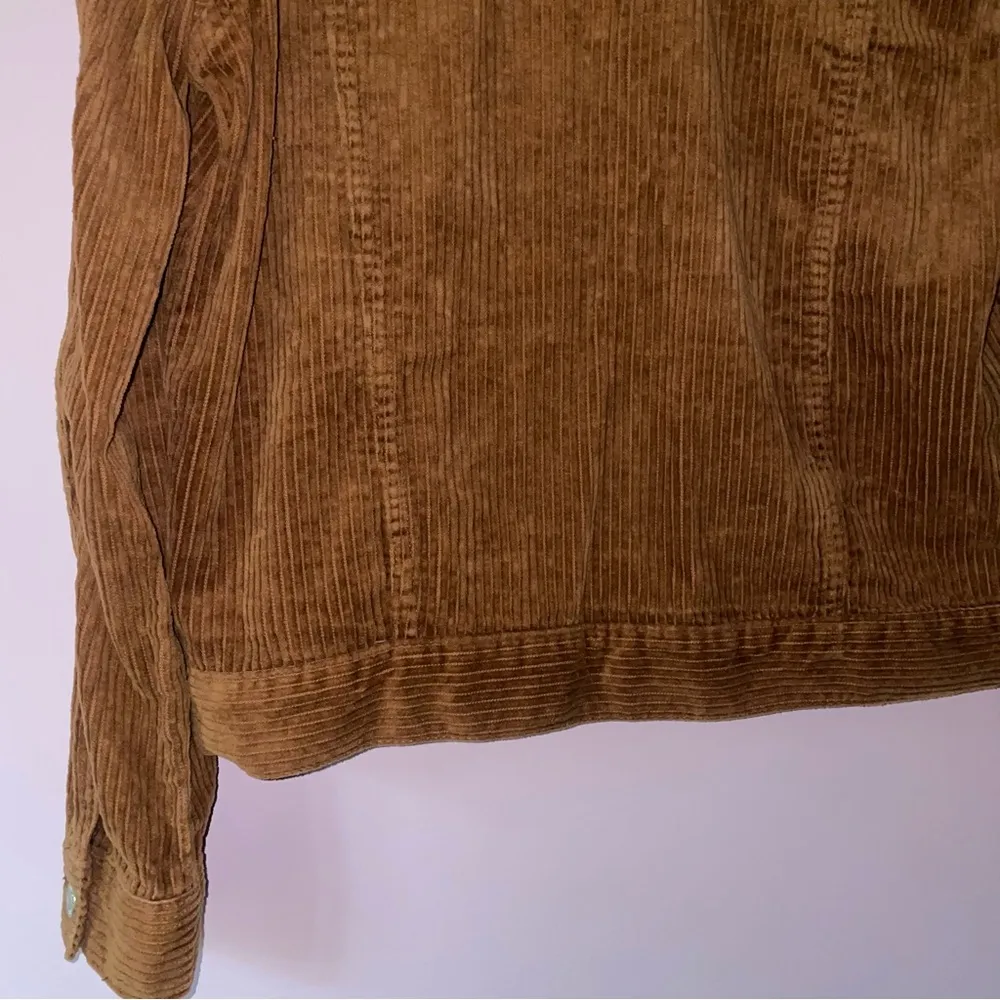 PacSun M Corduroy Jacket Brown Ribbed Button Collar - Image 8