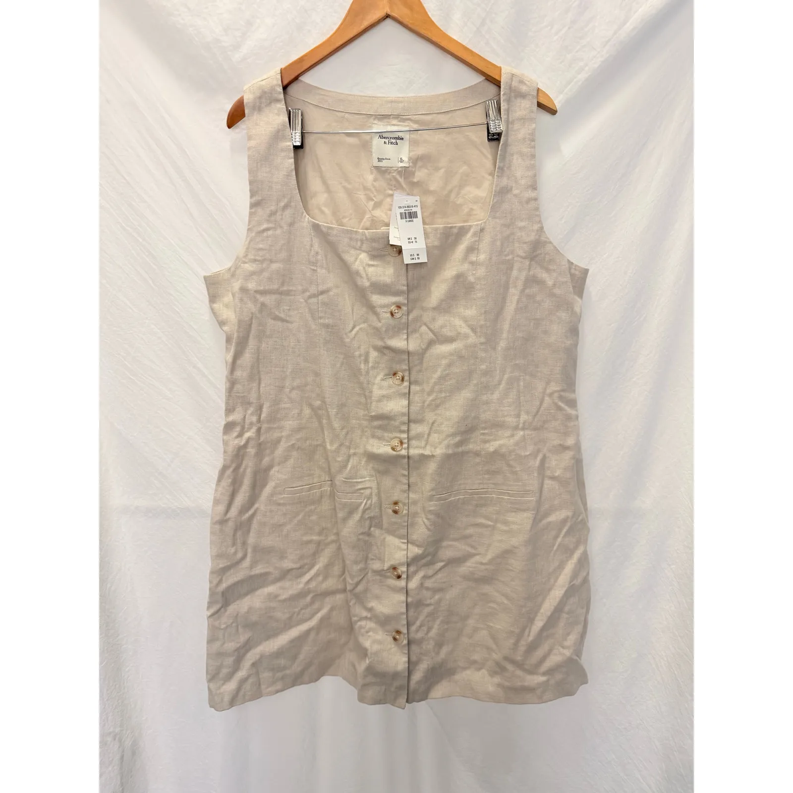 Abercrombie & Fitch | NEW The‎ Mara Squareneck Linen-Blend Vest Mini Dress - Image 3