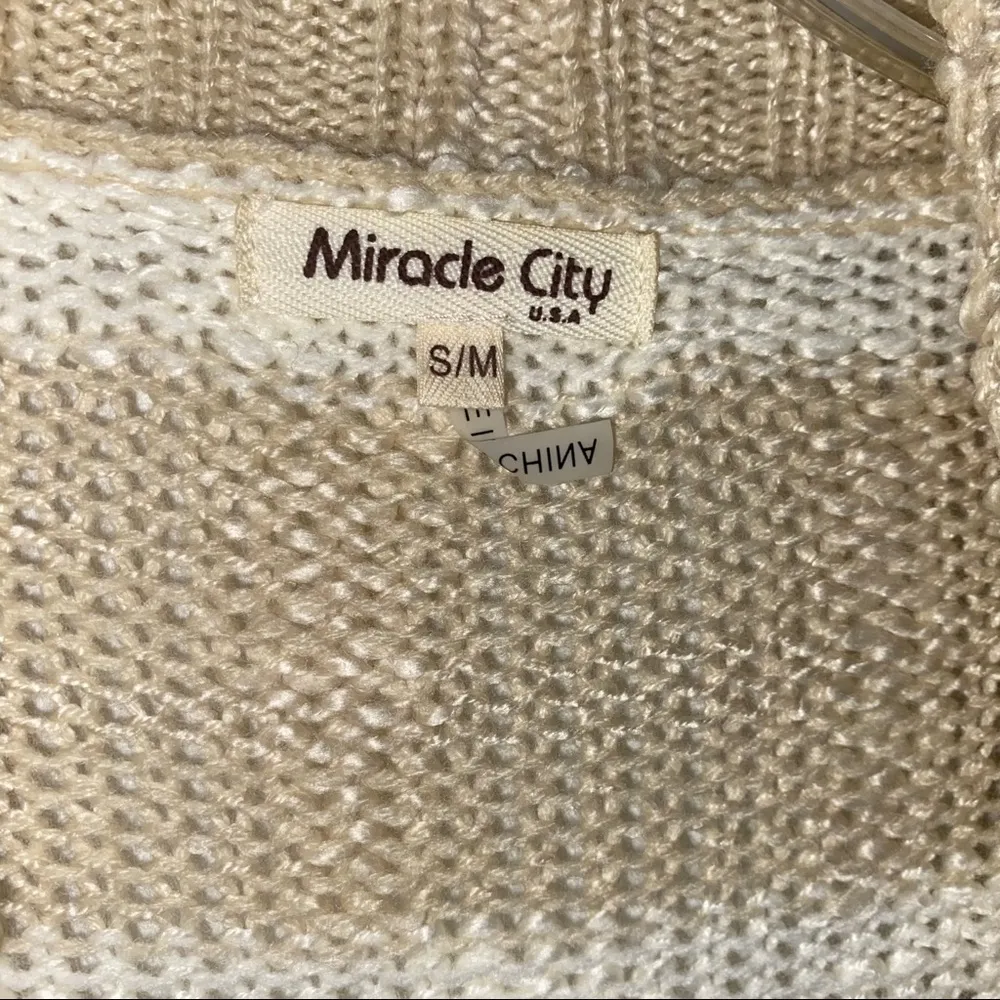 Miracle City Open Front Sweater Cardigan Size S/M - Image 2