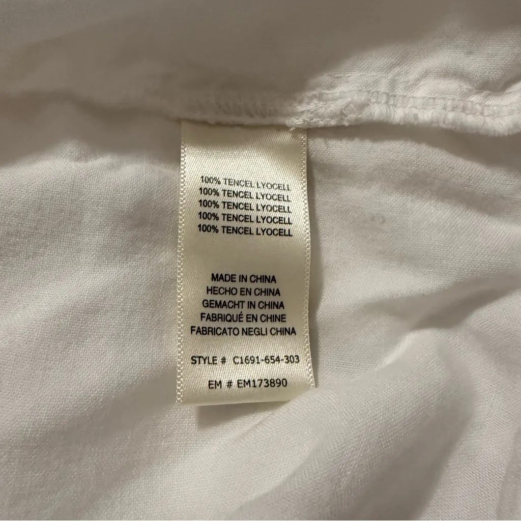 CLOTH & STONE White Popover Long Sleeve Blouse Size L - Image 5