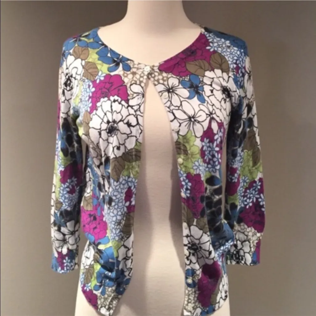 OLD NAVY Multi-Colored Floral Cardigan - Image 2