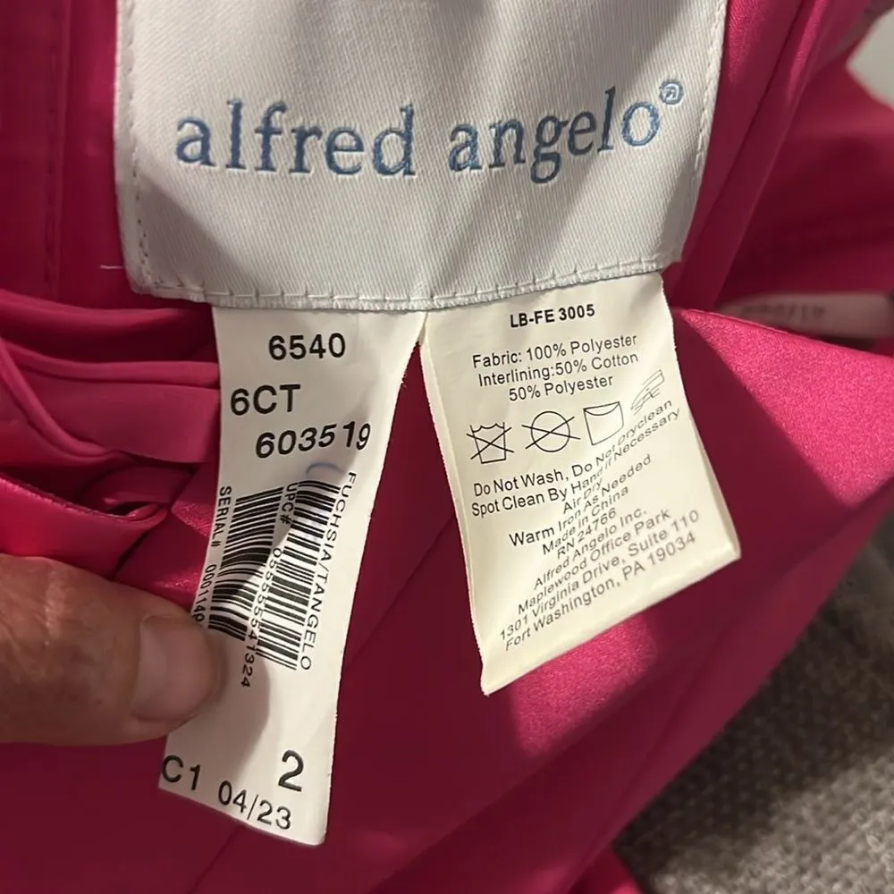 Alfred Angelo Pink and Orange strapless gown, size 2 C30 - Image 8