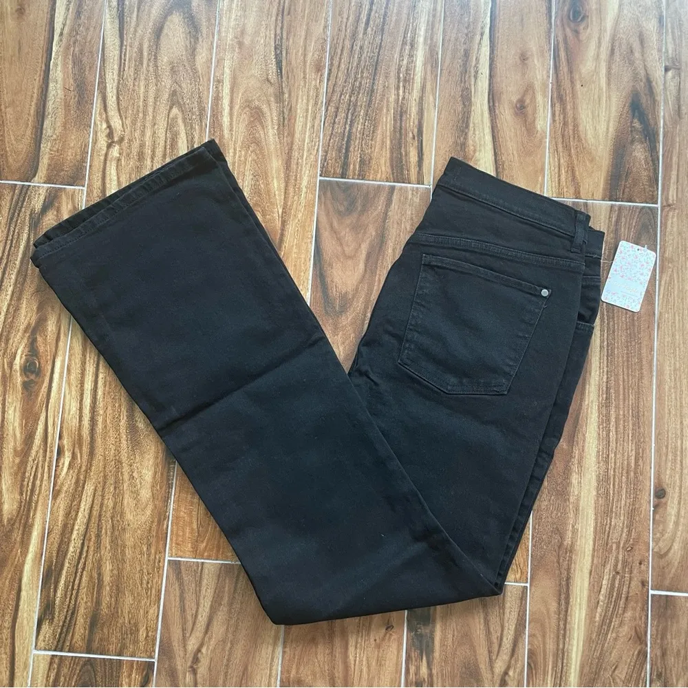 Free People NWT We the Free High Rise French Girl Black Flare Jeans Size 32 - Image 9