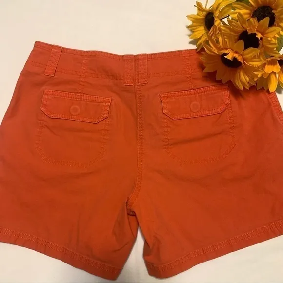 New York & Company Womens Orange Sienna Stylish Summer Khaki Chino Shorts Sz 8 # - Image 4