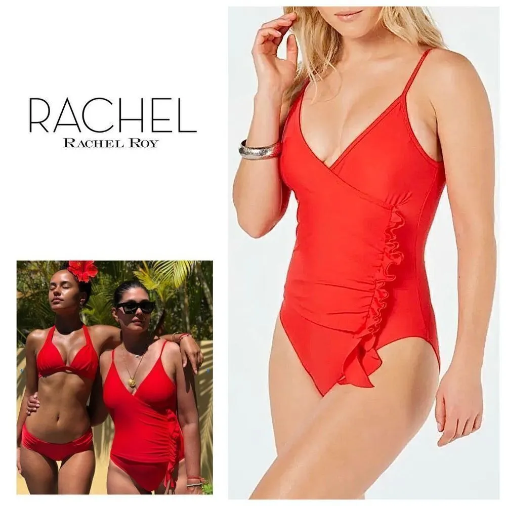 New. Red ruffle one piece. Retails $115 Red - Image 2