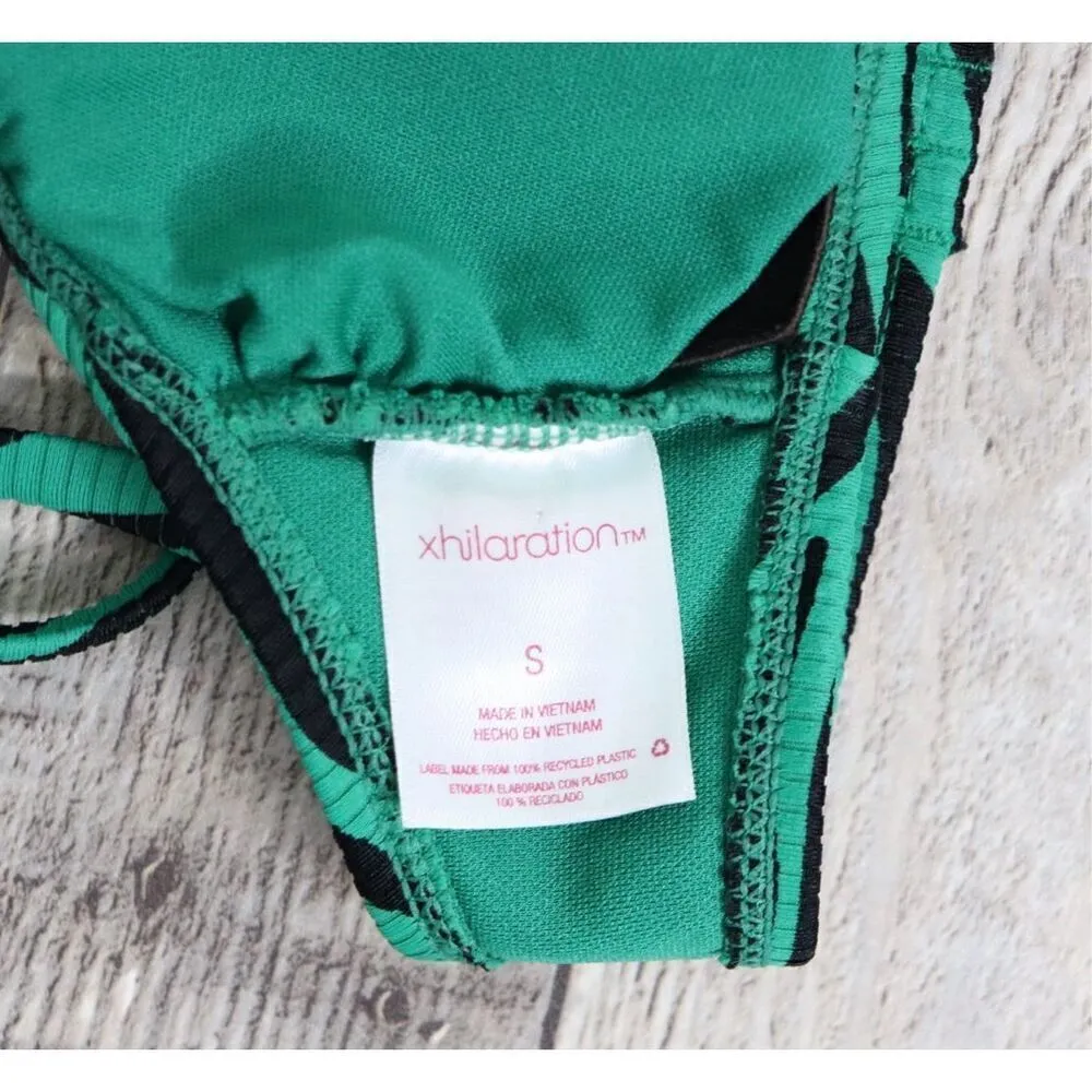 Xhilaration Zebra‎ Green Stripe Removable Pad Bikini Swimwear Top sz Small - Image 5