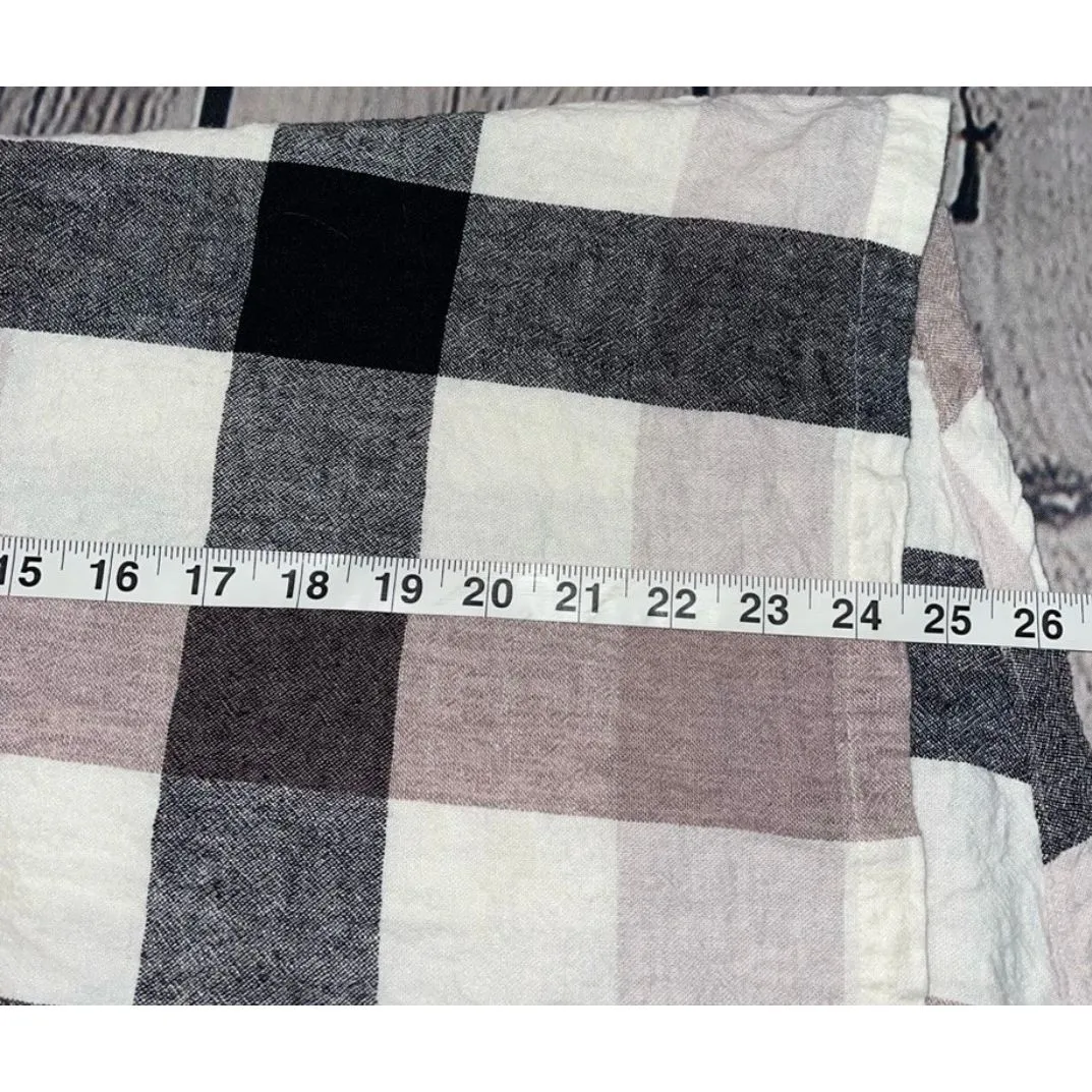 ✨Soft Surroundings Plaid Carreaux Linen Blend Button Up Back Zip Sz XL Shirt✨ - Image 9