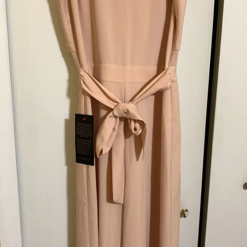 Bebe  tie-waist slit back jumpsuit - Image 5