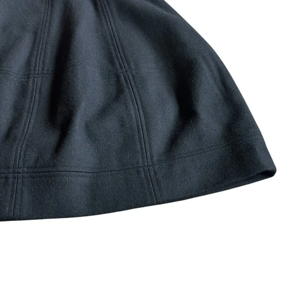 Theory Black A-Line Wool Blend Skirt Mini Length Stitching Size 0 Women's - Image 8