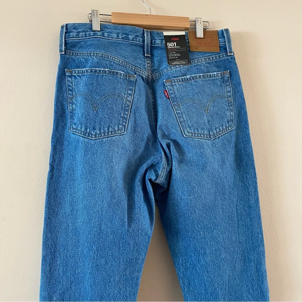 Levi’s 501 Original High Rise Straight Leg Distressed Jeans - Image 7