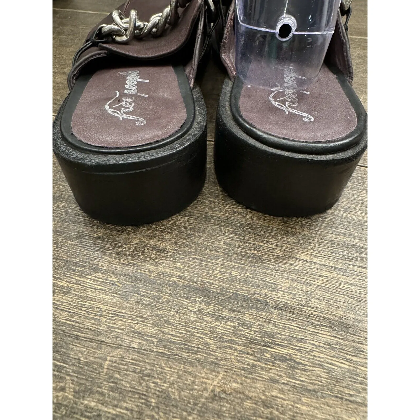 Free People Vida Mules Size 9 / EUR 40 Slip On Shoe Loafer Purple‎ Leather Metal - Image 3