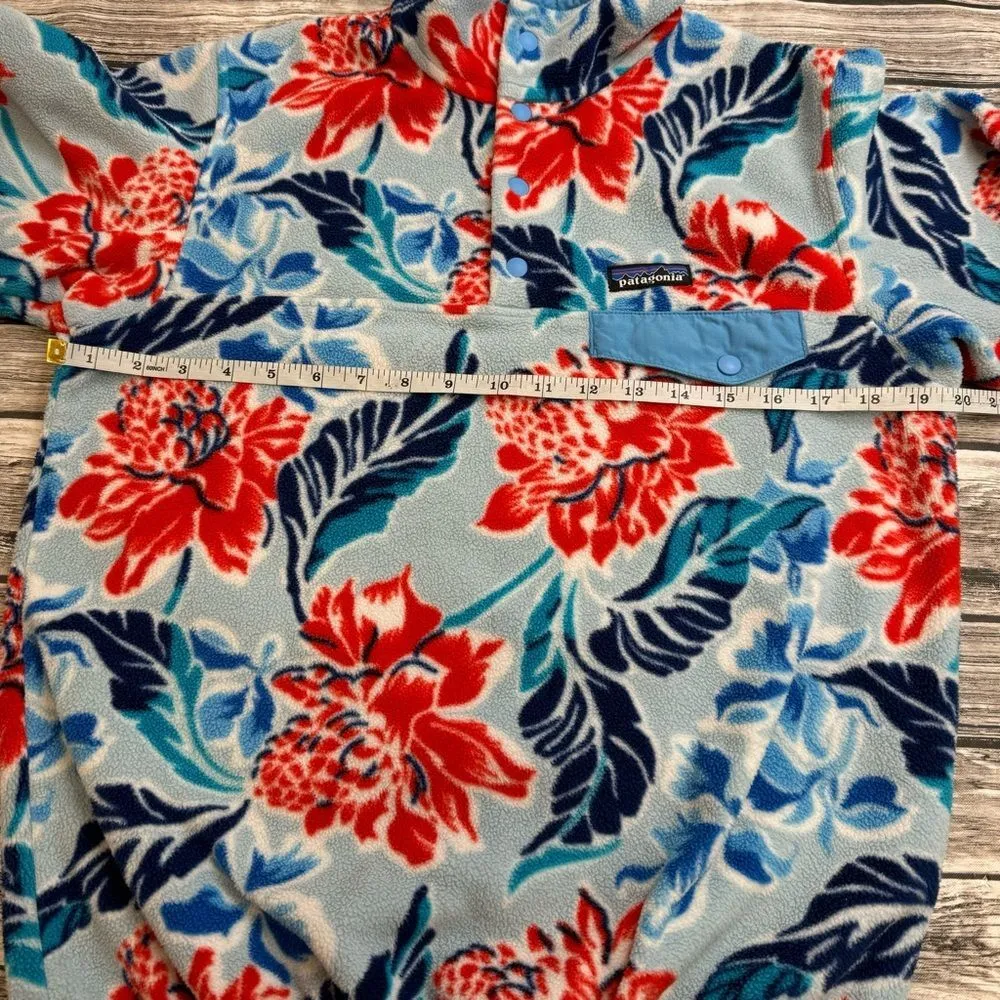 Patagonia Synchilla Snap-T Manoa Dusk Hawaiian Hibiscus Floral Fleece S SM Small - Image 10