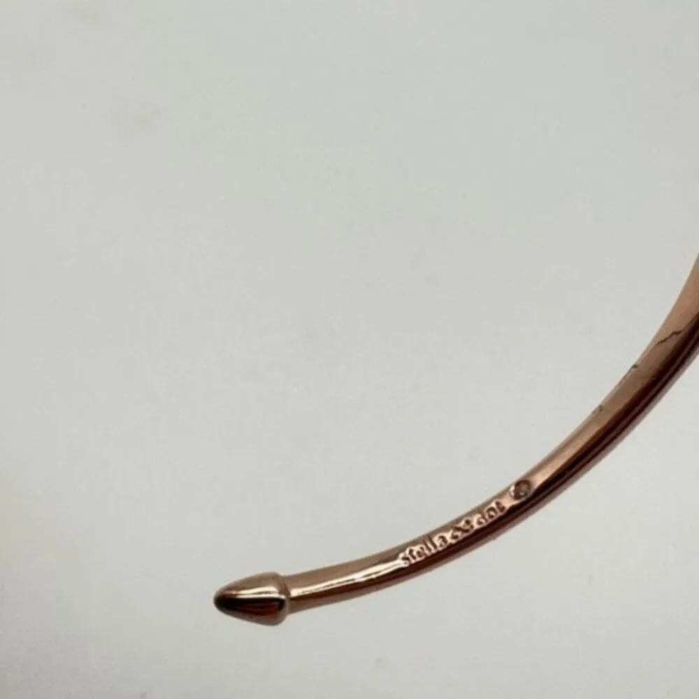 Stella & Dot Pave Inset Rose Gold Cuff Dainty Minimalist understated Elegant - Image 6