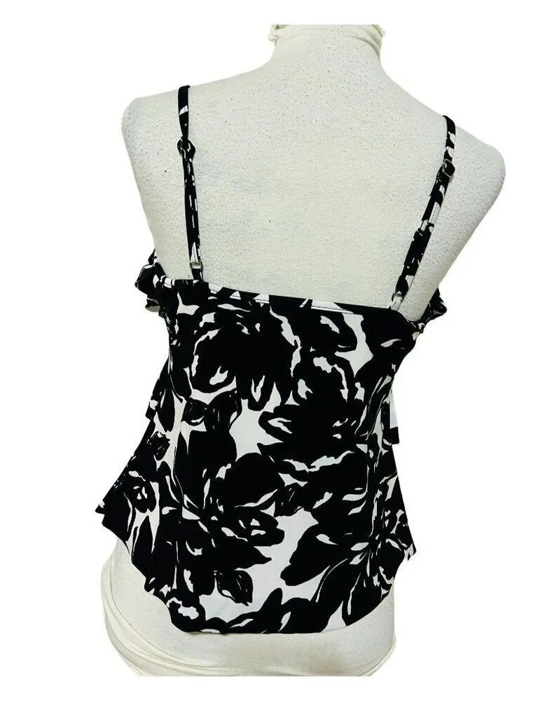 Magicsuit Magnolia Blossom Black White Rita Tankini Top Size 8 - Image 8