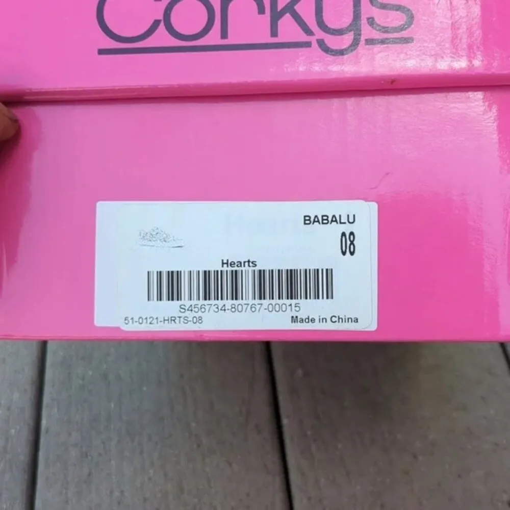 NWT Corky's Babalu Heart Print Slip On Sneakers Pink Size 8 - Image 11