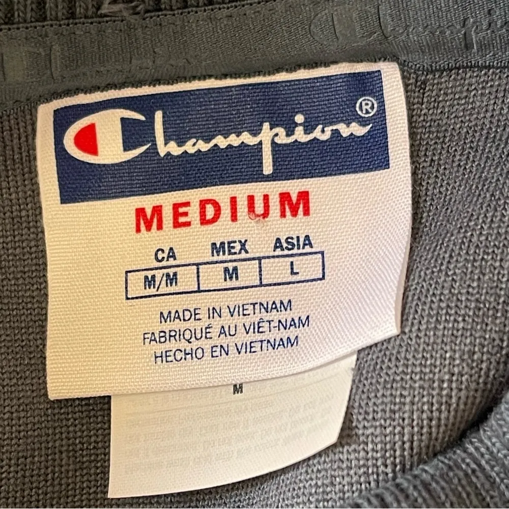 Champion Women’s Yarn Trim Mock Neck Sweatshirt Size M Sherpa Fleece Blue Crop - Image 8