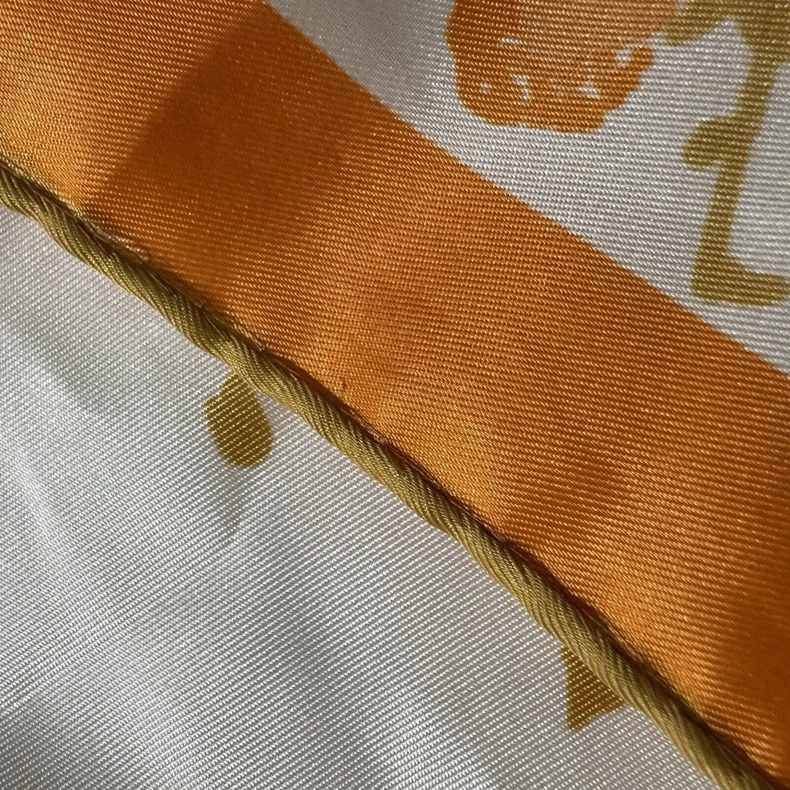 Scarves‎ by Vera Scarf Square 22" Orange White Floral Polyester Japan - Image 6