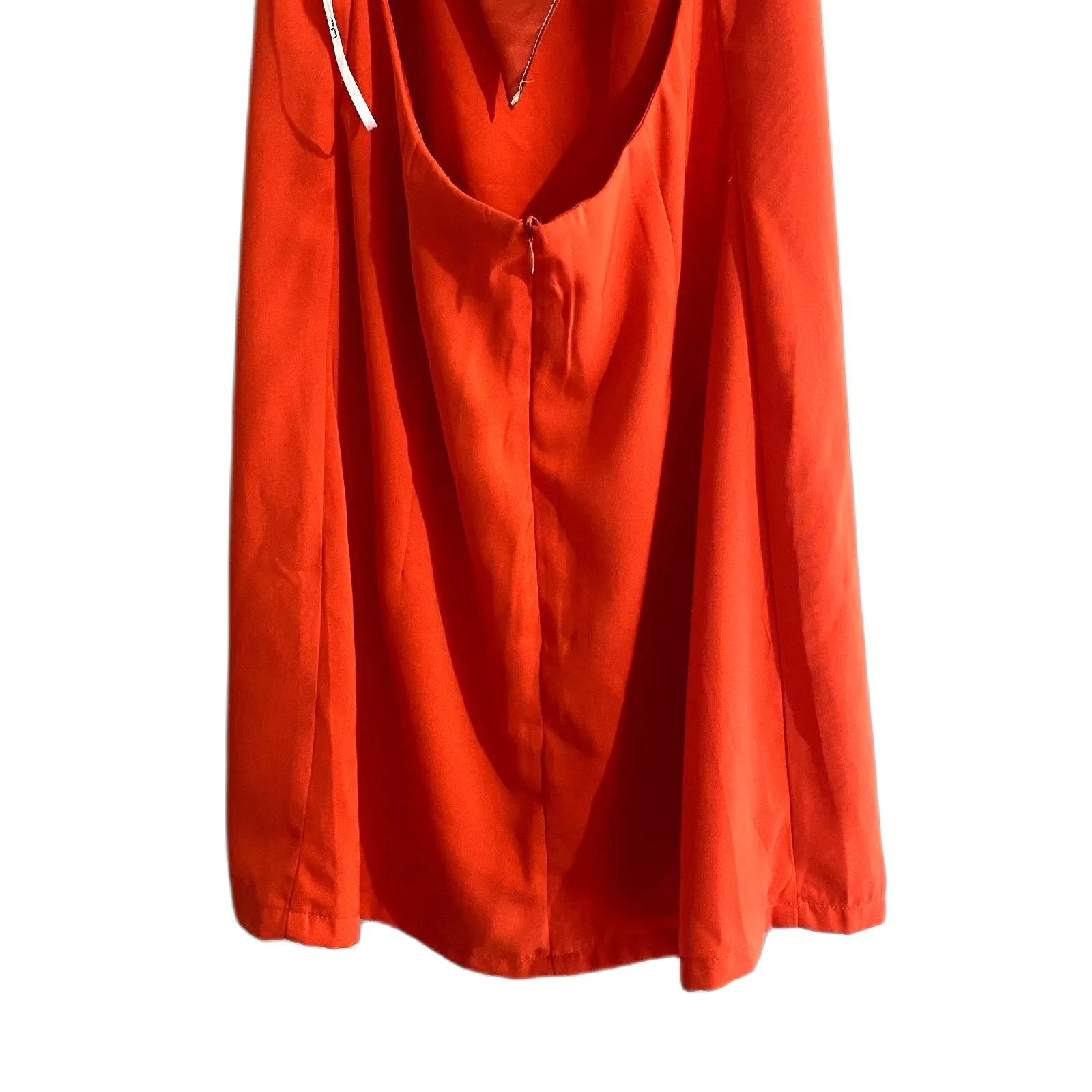 Lulu's Joyful Red Orange Multi Stripe Tie-Back‎ Mini Dress Size Small - Image 5