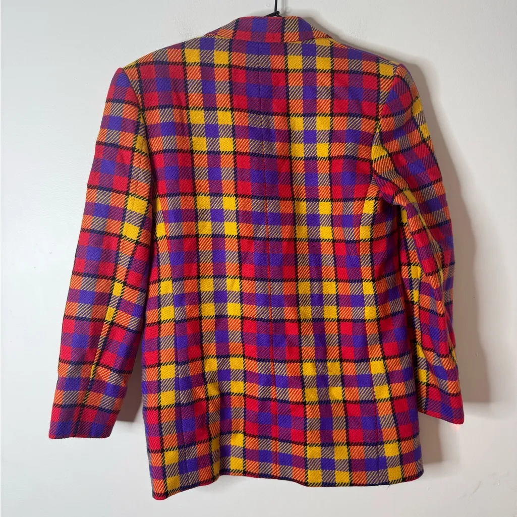 Bernard Holtzman Vintage Plain Wool Blazer Shoulder Pads size 10 Pink - Image 6