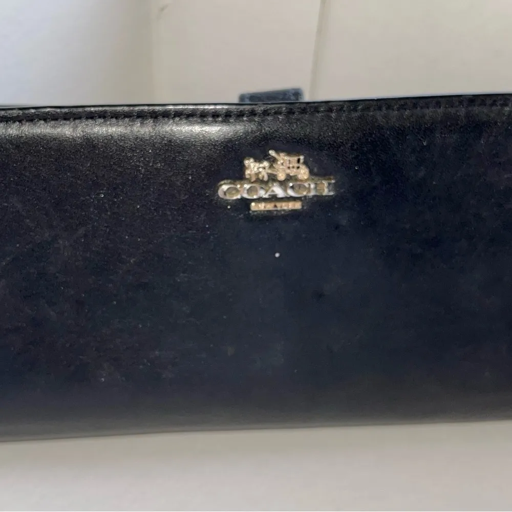 COACH Black leather skinny wallet - Image 8