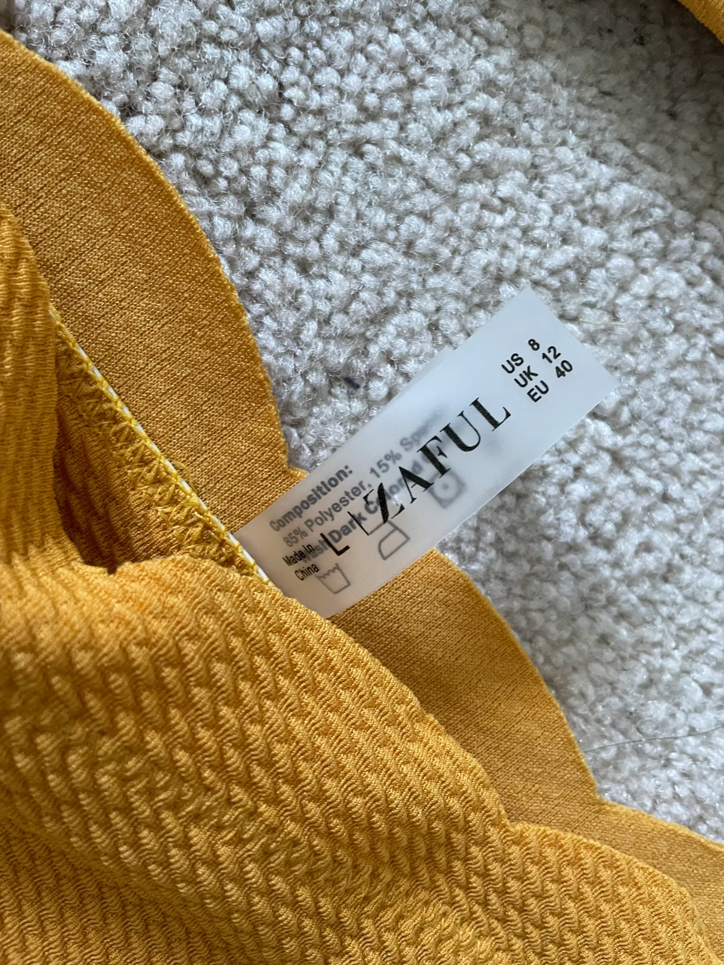 Zaful Mustard Yellow Scalloped High Rise Bikini - Image 4