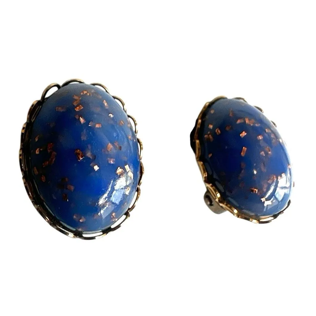 Vintage Blue Confetti Lucite Clip - Image 8