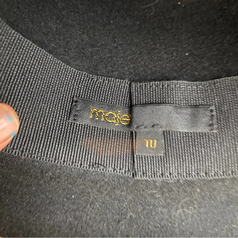 Maje 100% wool fedora hat with rope detail band - Image 6