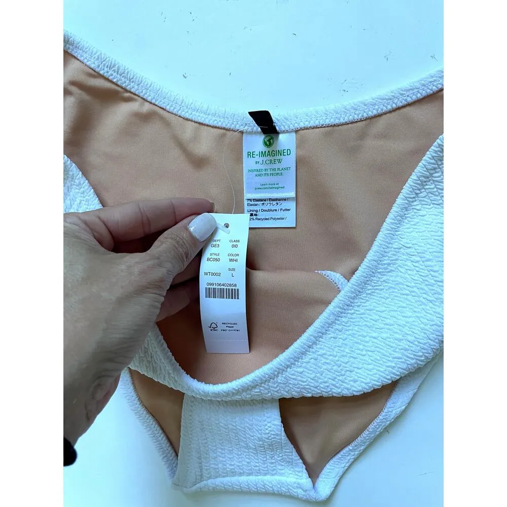 J. Crew Curve Bikini Bottom White Size Large NEW - Image 6