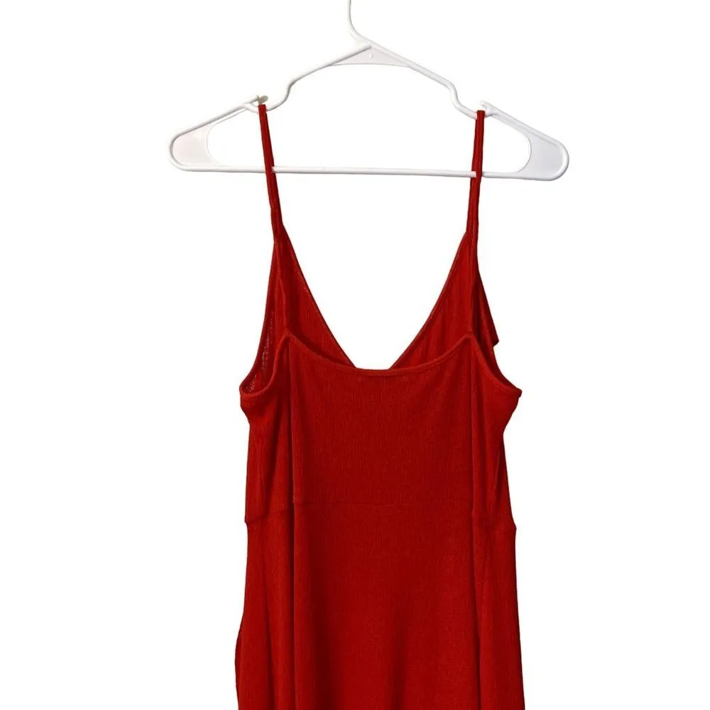 Zara bright coral orange midi dress summer sleeveless lightweight breathable - Image 6