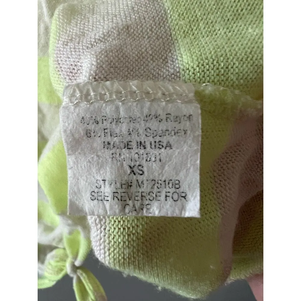 Charlotte Russe Top Women’s XS Yellow Cream Striped Tie Front Teen Bright - Image 4