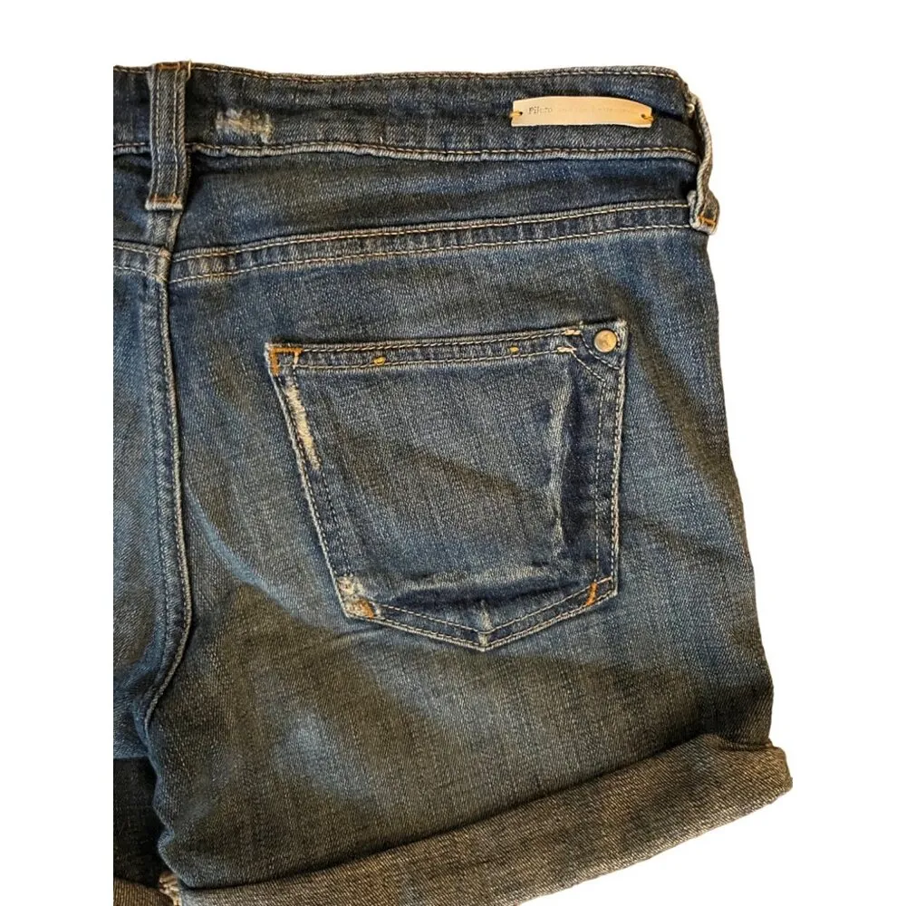 Anthropologie Pilcro And The Letterpress 26 2 Jean Shorts Stet Cuffed Blue Denim - Image 4