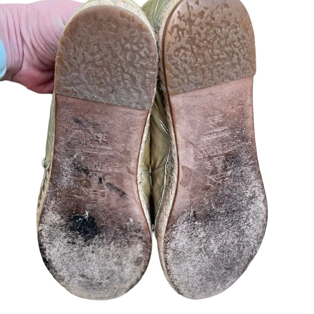 BRUNELLO CUCINELLI Green Patent Leather Espadrilles 36.5 - Image 6