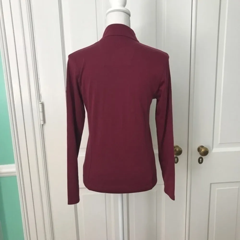 Burgundy Quarter Zip Pima Cotton Golf Sweatshirt Size M - Image 2