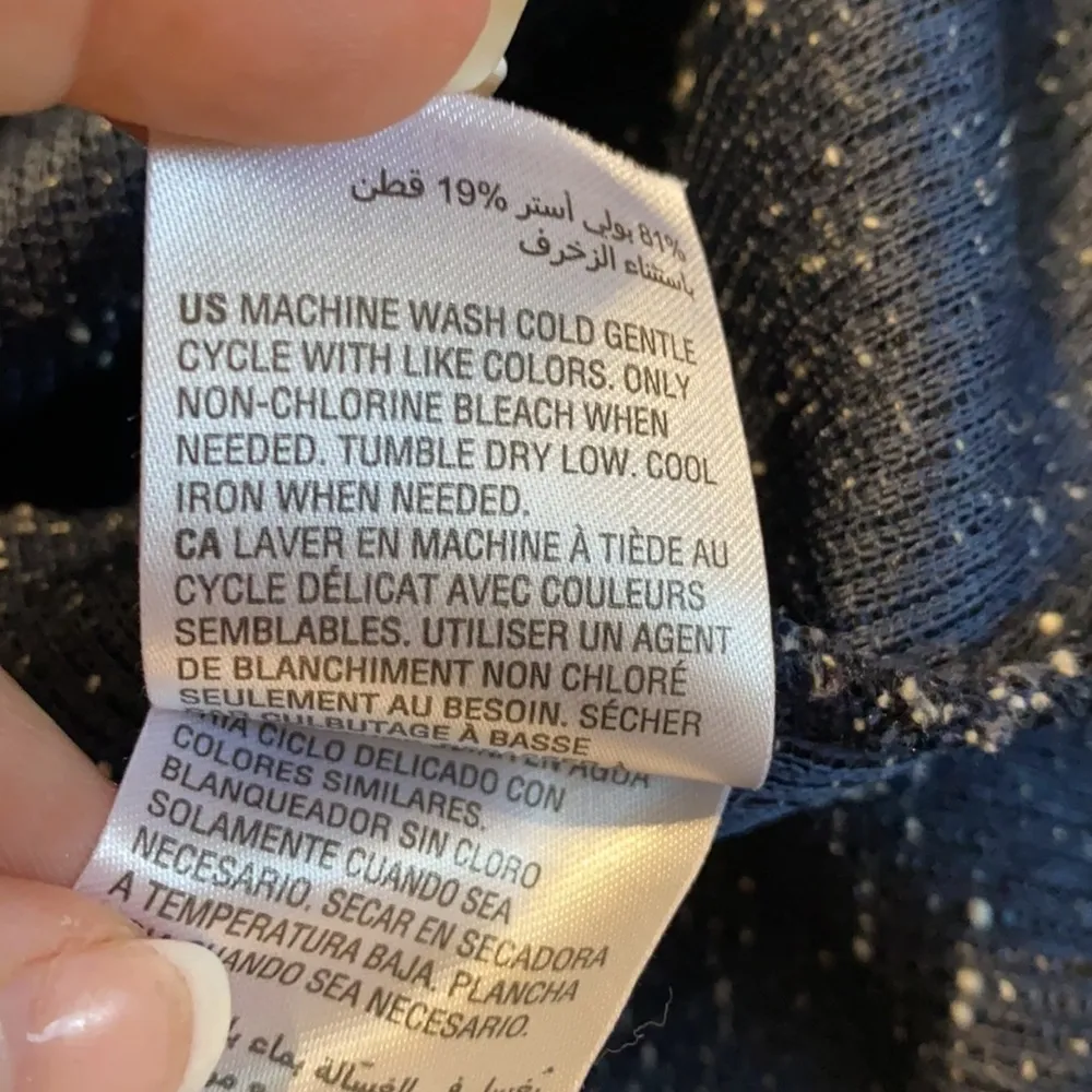 Charter Club 2x women’s plus sweater blue white speckled boat neck tie sleeves - Image 12