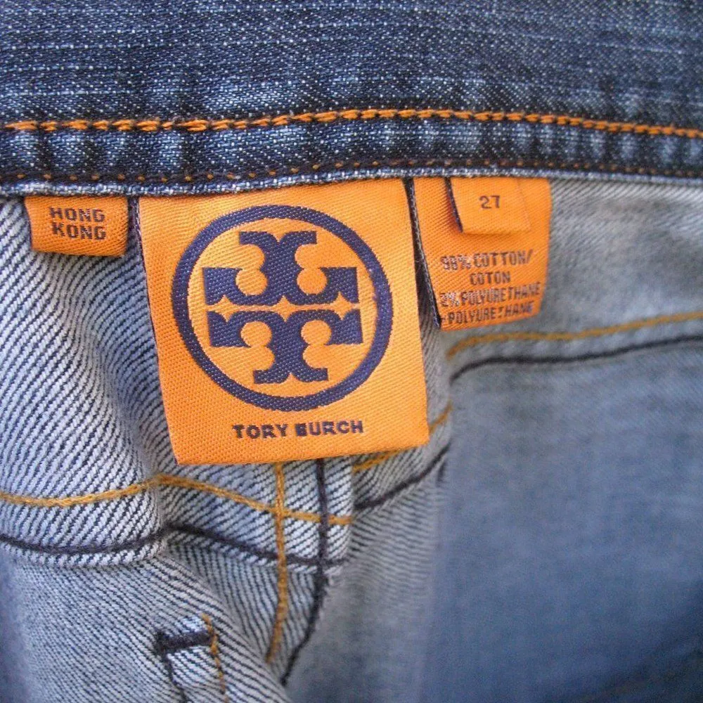 Tory Burch Tory Classic Boot Cut Medium Dark Wash Jeans - Image 8