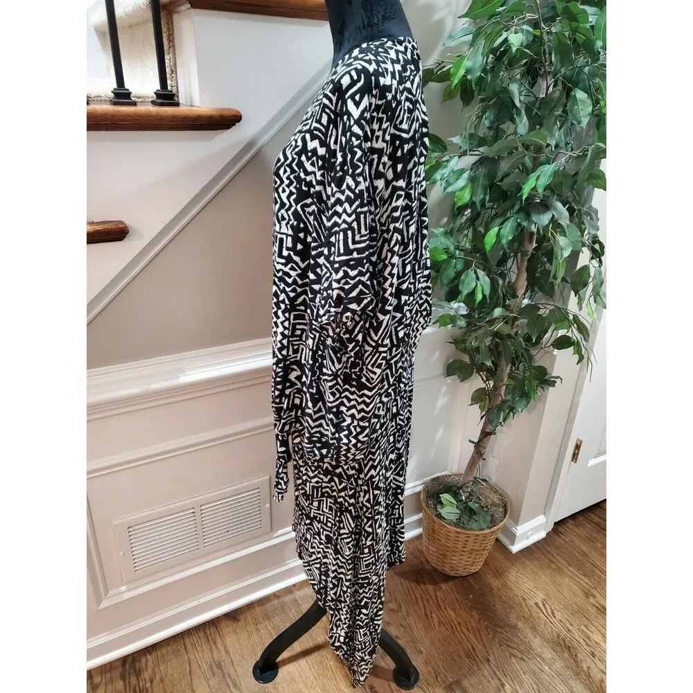 Nina Leonard Women's Black & White Rayon Long Sleeve Top & Skirt 2 Piece Suit 1X - Image 6