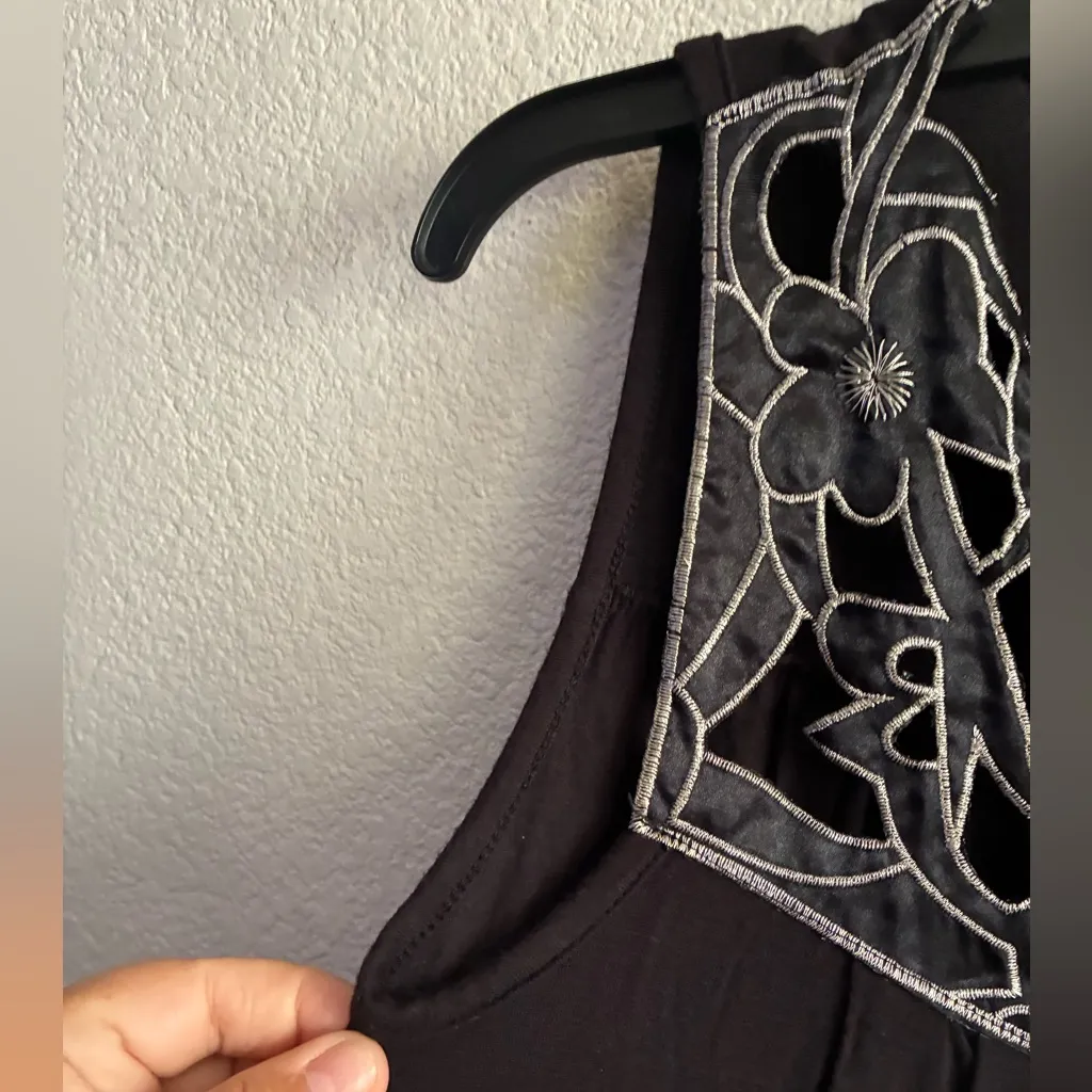Embellished Embroidered Y2K Black Sleeveless Top Size undefined - Image 4